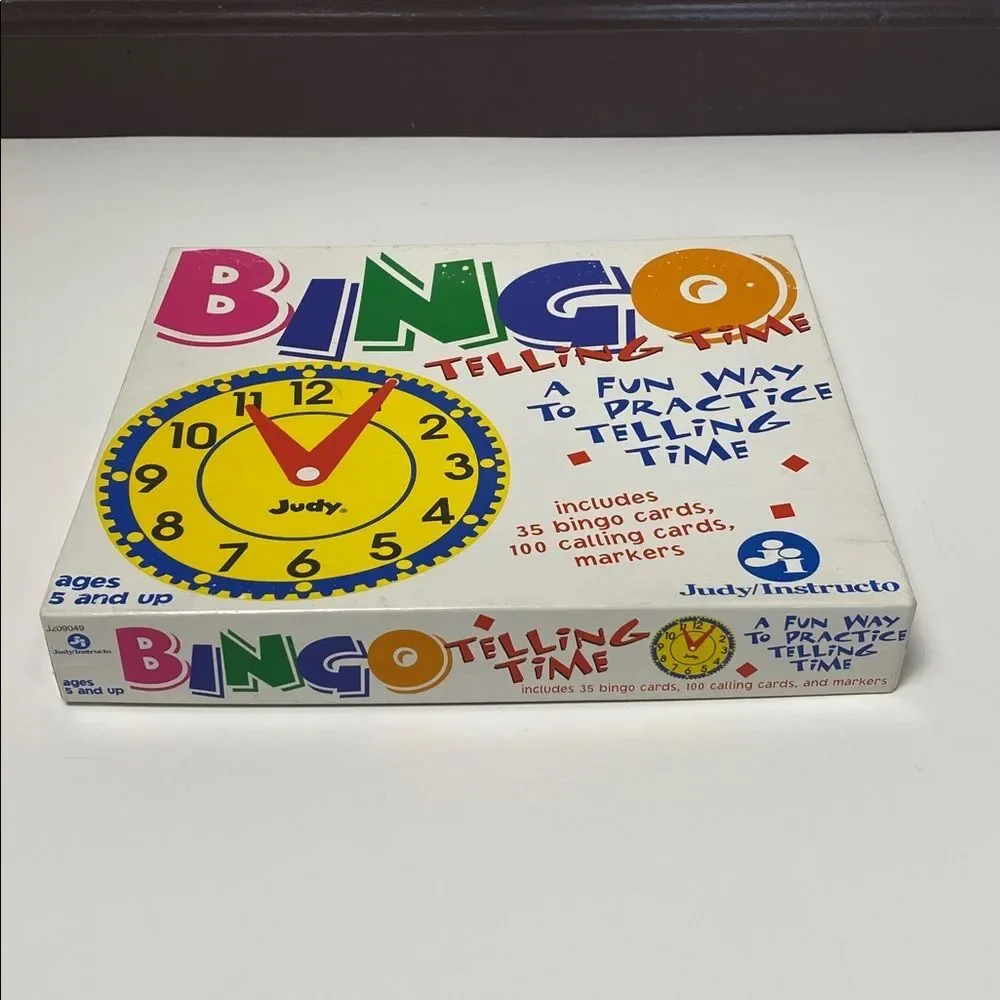 Vintage 1998 Bingo Telling Time Game Judy/Instructo Learning Clock Bingo Ages 5+